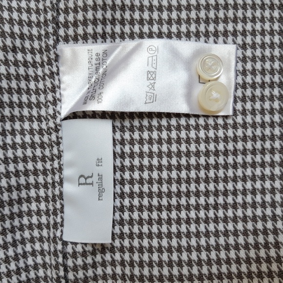 Ermenegildo Zegna 47/18.5 Regular Fit houndstooth button up shirt - Picture 8 of 8